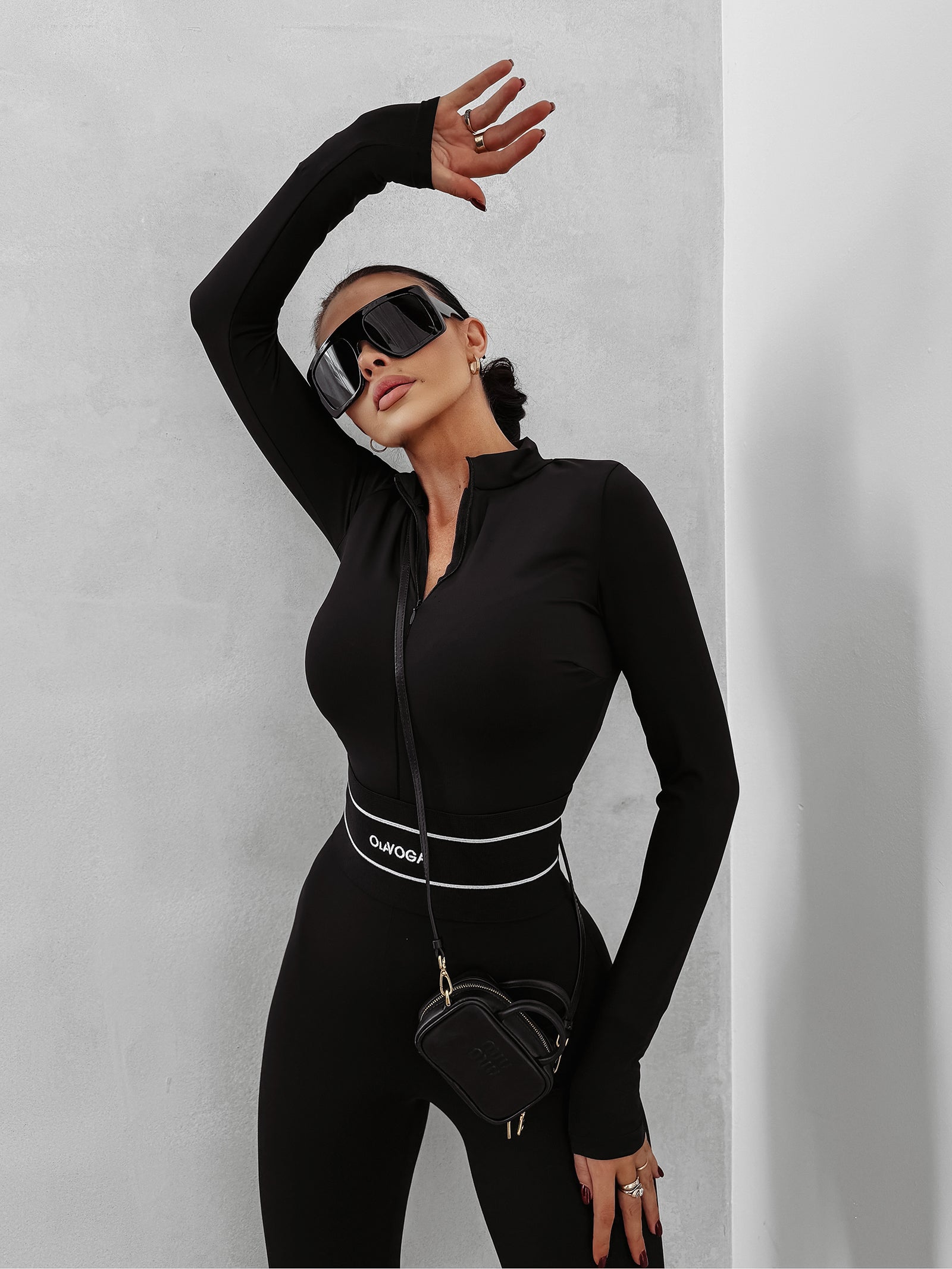 TRUE SHAPE black bodycon jumpsuit