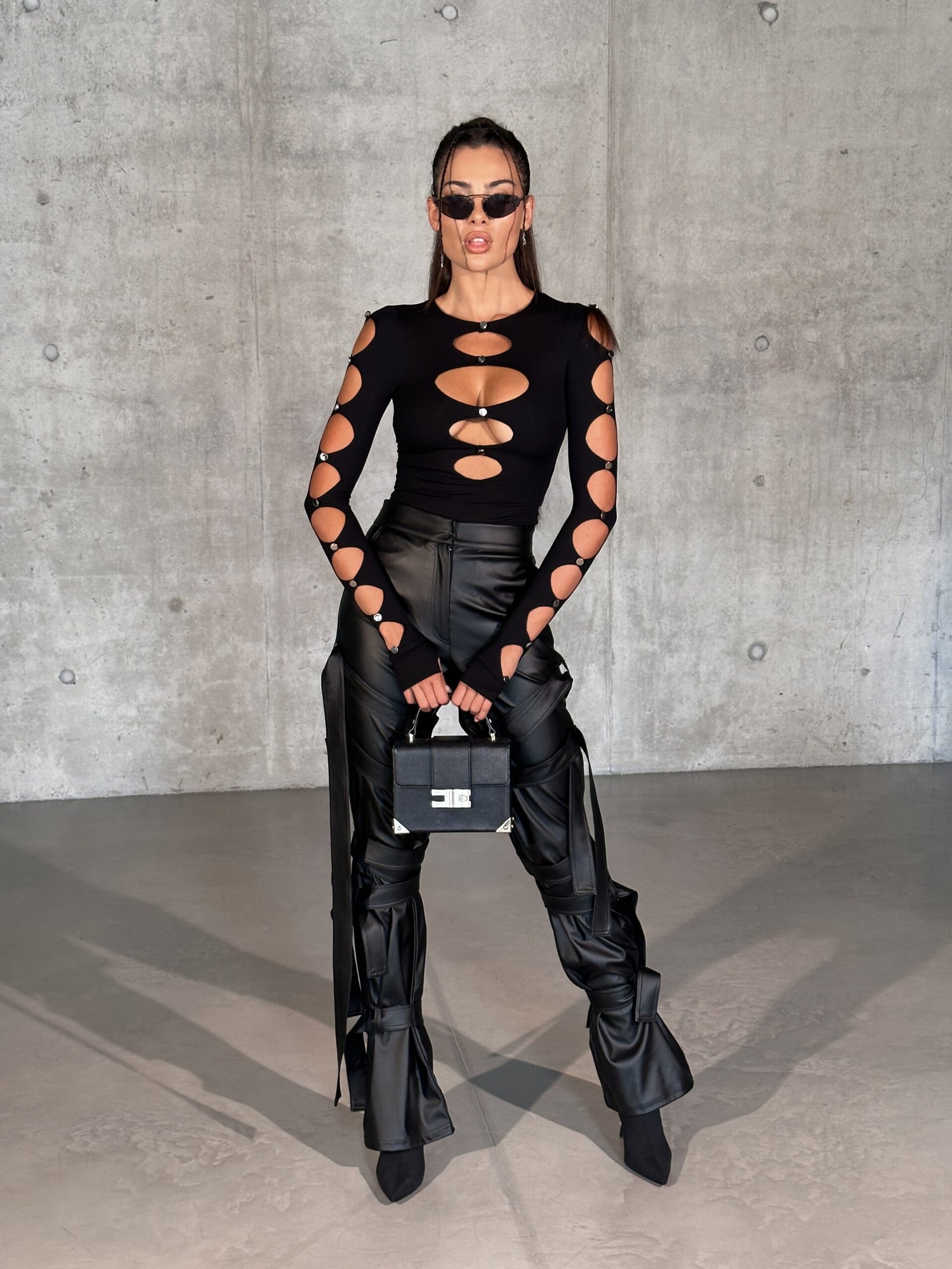 CYPER ECO-LEATHER TROUSERS