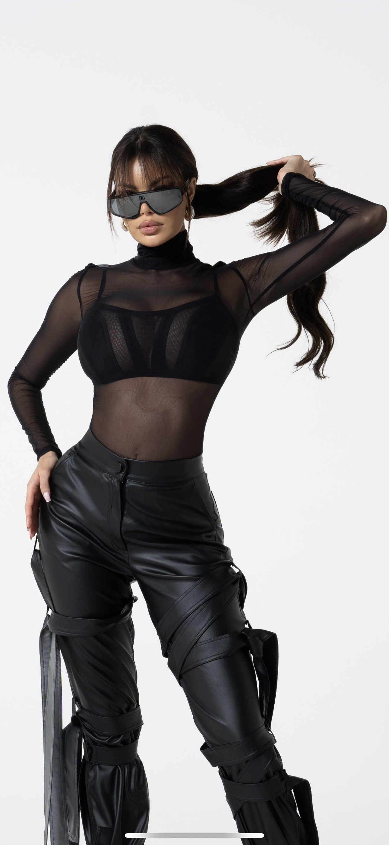GARA BRA-TOP IN MESH AND LYCRA