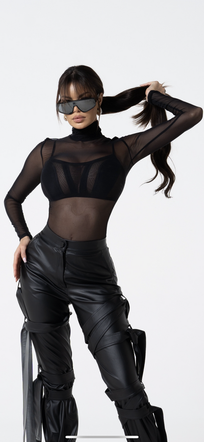 GARA BRA-TOP IN MESH AND LYCRA