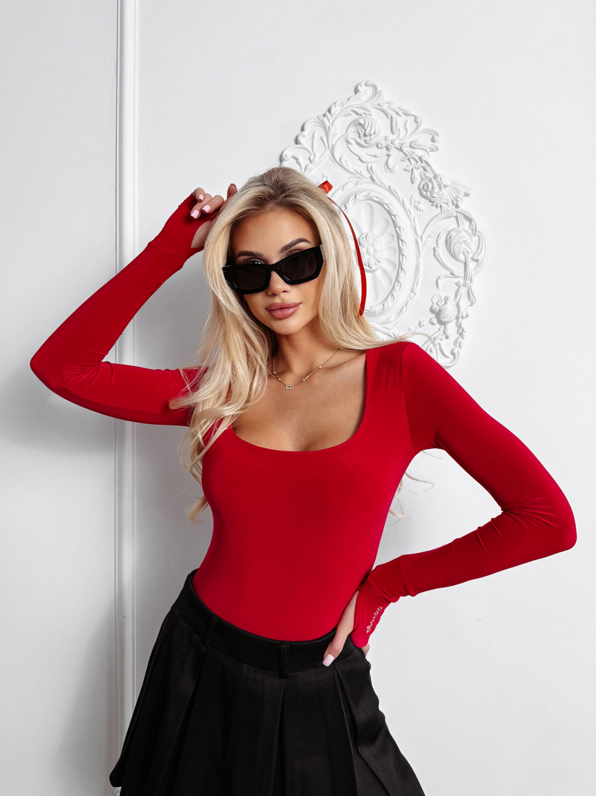 ETERNAL GRACE fitted bodysuit red