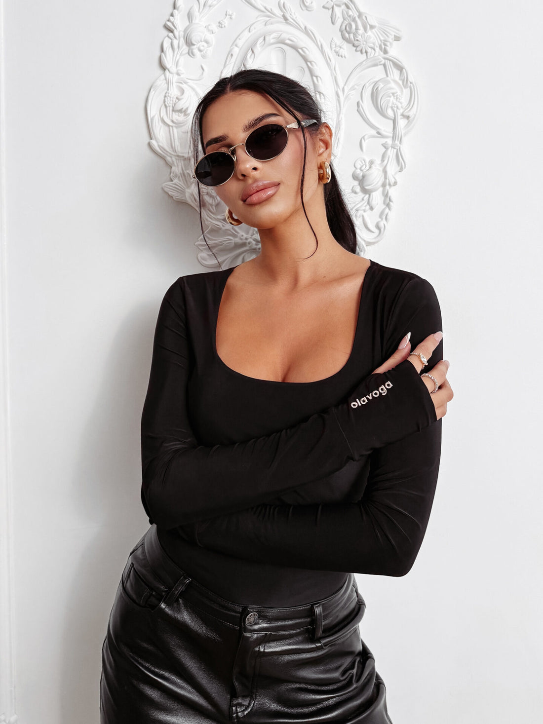 ETERNAL GRACE fitted bodysuit black