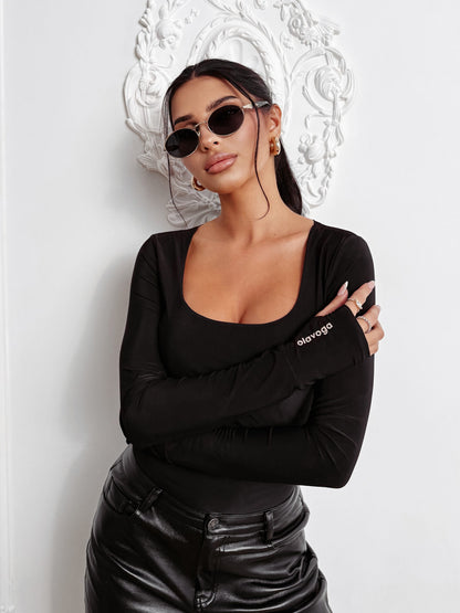 ETERNAL GRACE fitted bodysuit black