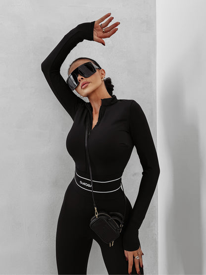 TRUE SHAPE black bodycon jumpsuit